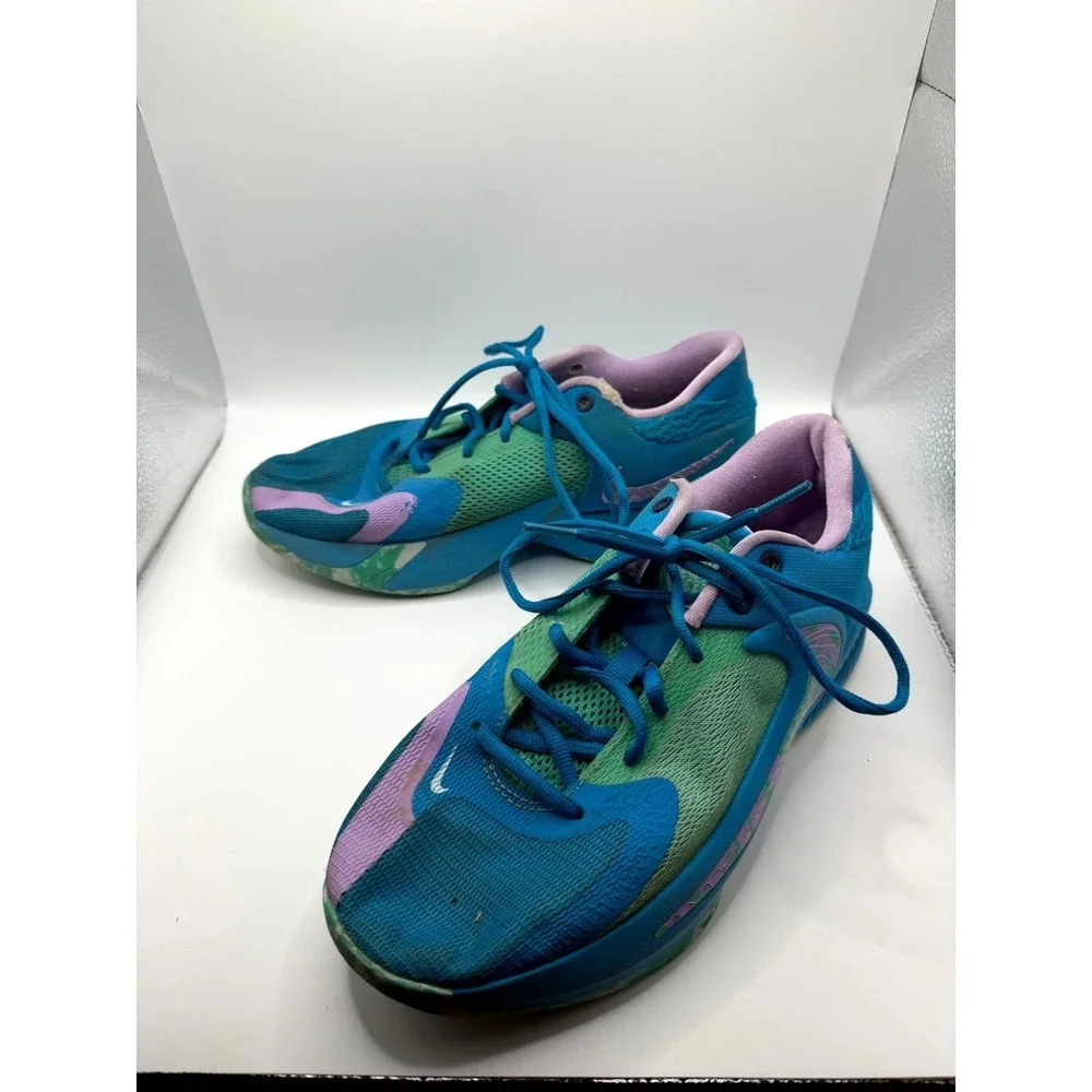 Nike Zoom Freak 4 GS Birthstone DQ0553-400 Kids 7 Sneaker‎ Blue Basketball Shoes